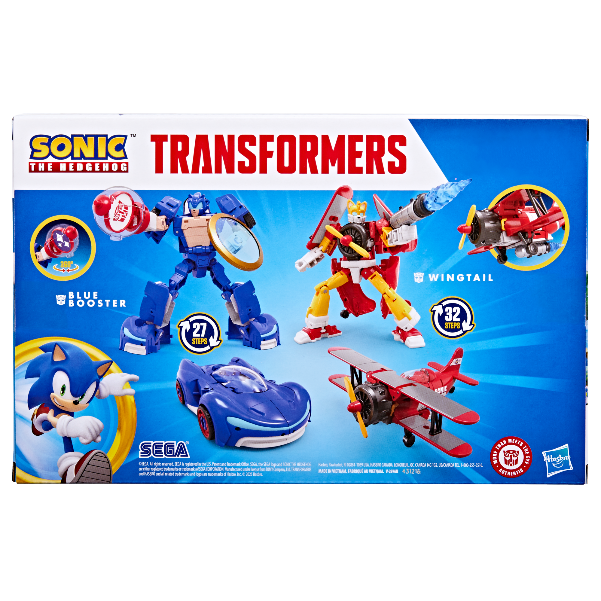 Transformers Collaborative Sonic the Hedgehog x Transformers Wingtail and Blue Booster Action Figures