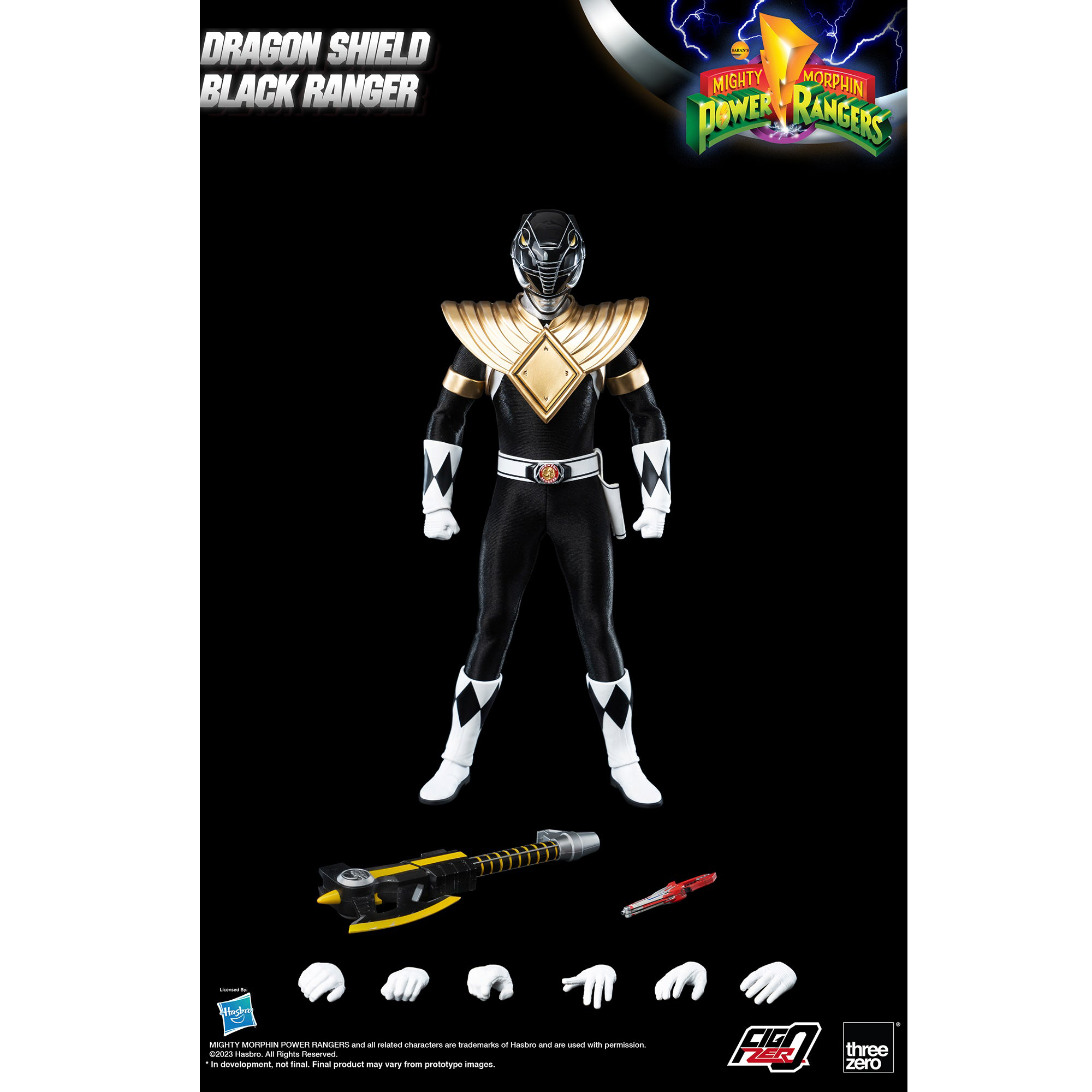 Mighty Morphin Power Rangers FigZero 1/6 Dragon Shield Black Ranger