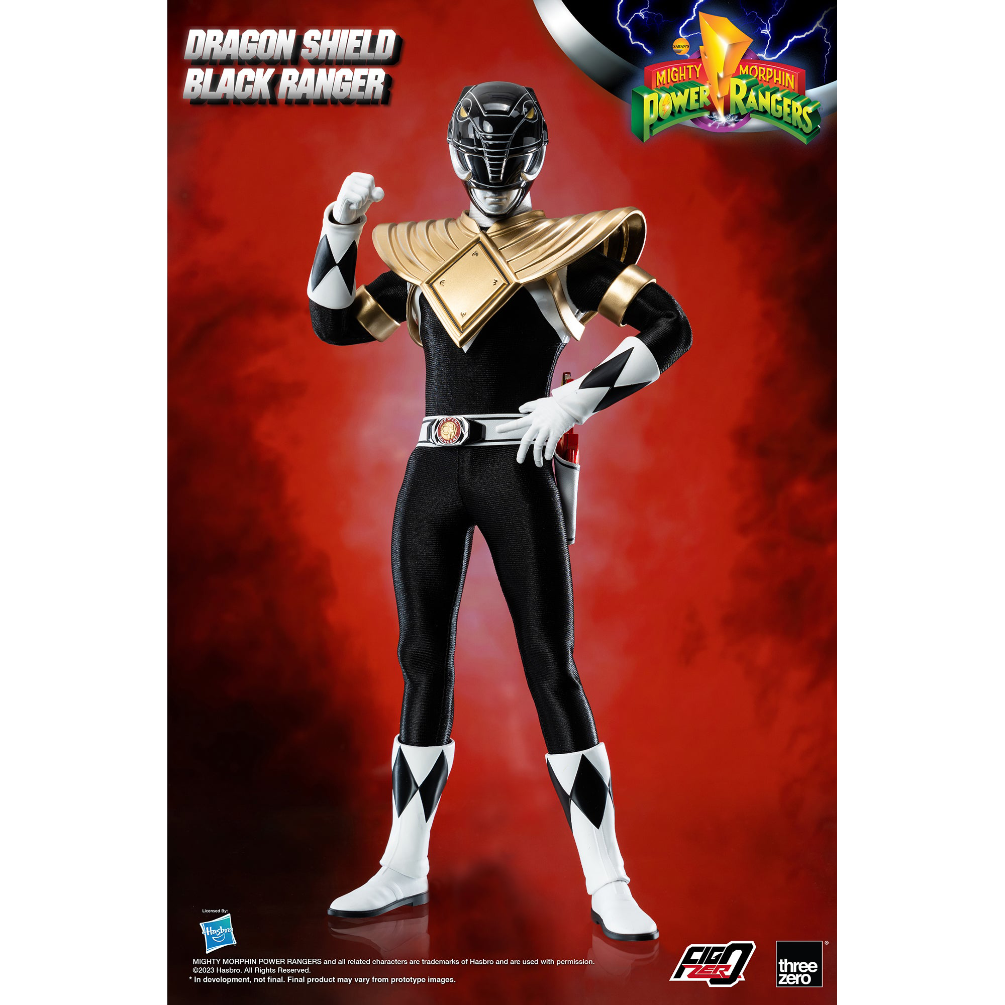 Mighty Morphin Power Rangers FigZero 1/6 Dragon Shield Black Ranger