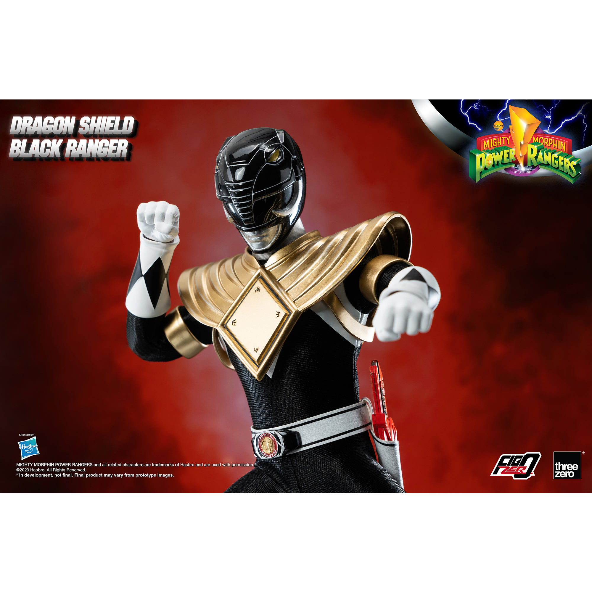Mighty Morphin Power Rangers FigZero 1/6 Dragon Shield Black Ranger