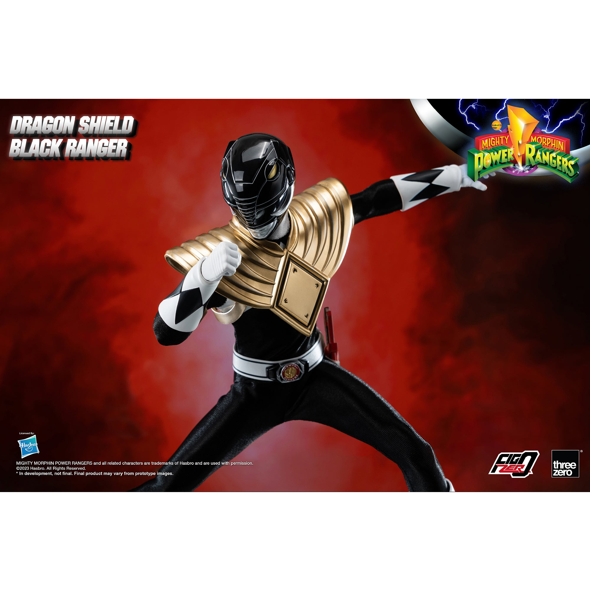 Mighty Morphin Power Rangers FigZero 1/6 Dragon Shield Black Ranger