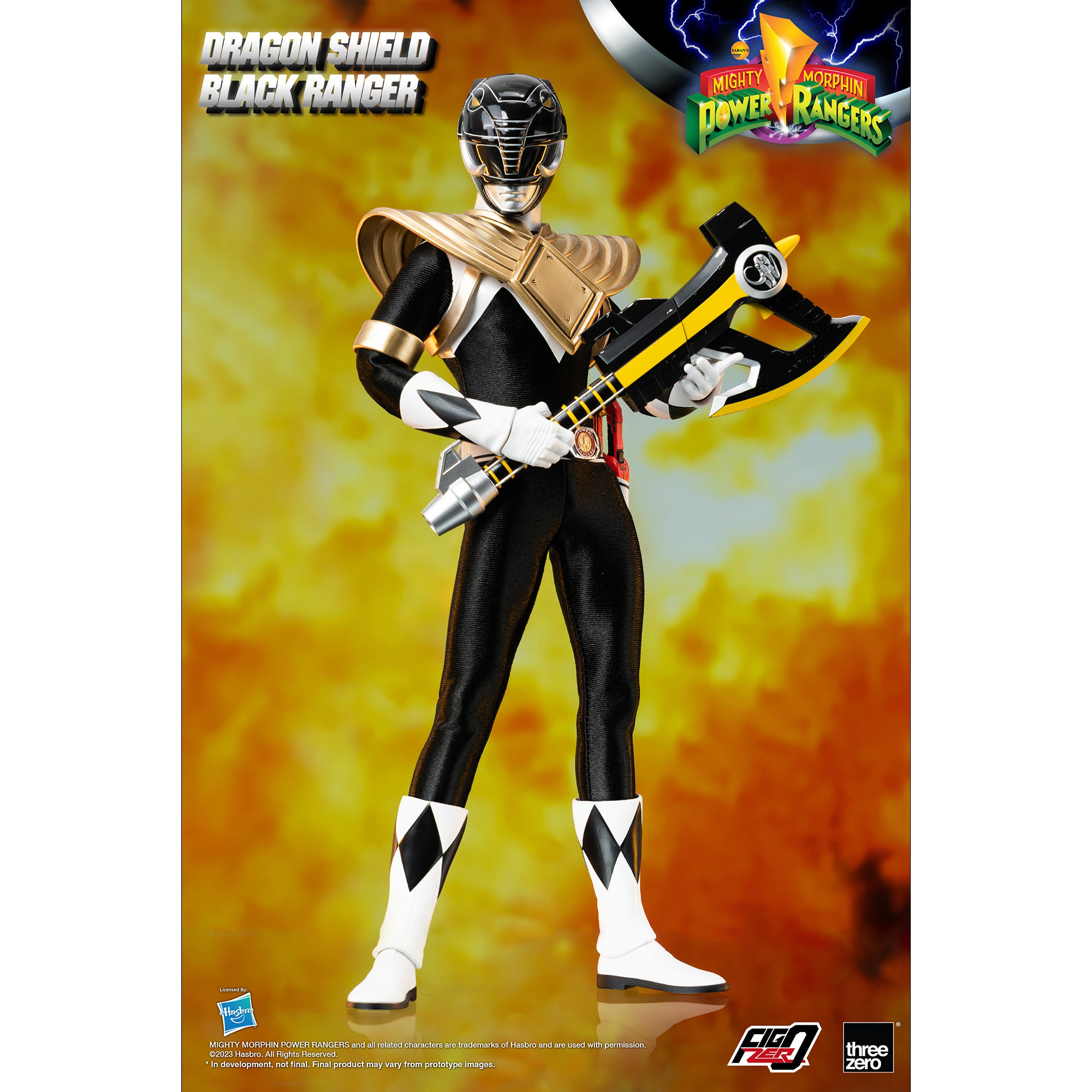Mighty Morphin Power Rangers FigZero 1/6 Dragon Shield Black Ranger