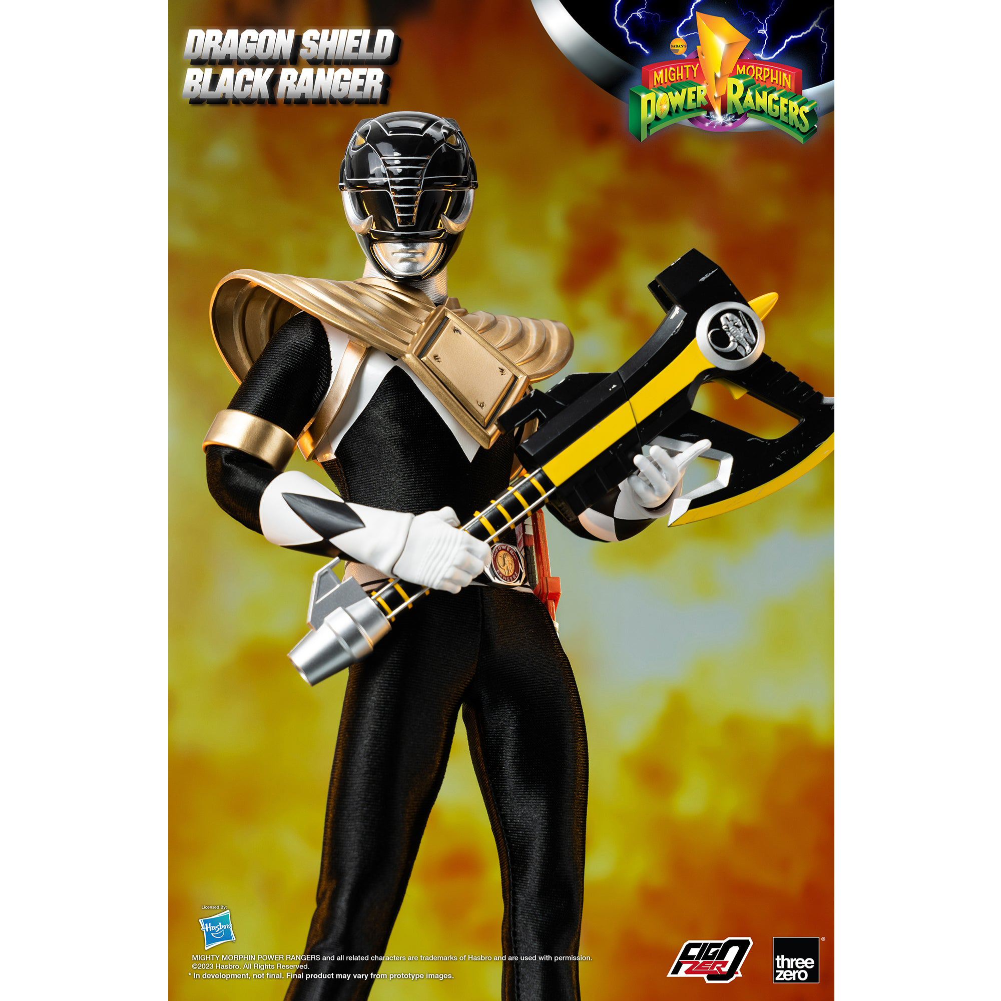 Mighty Morphin Power Rangers FigZero 1/6 Dragon Shield Black Ranger
