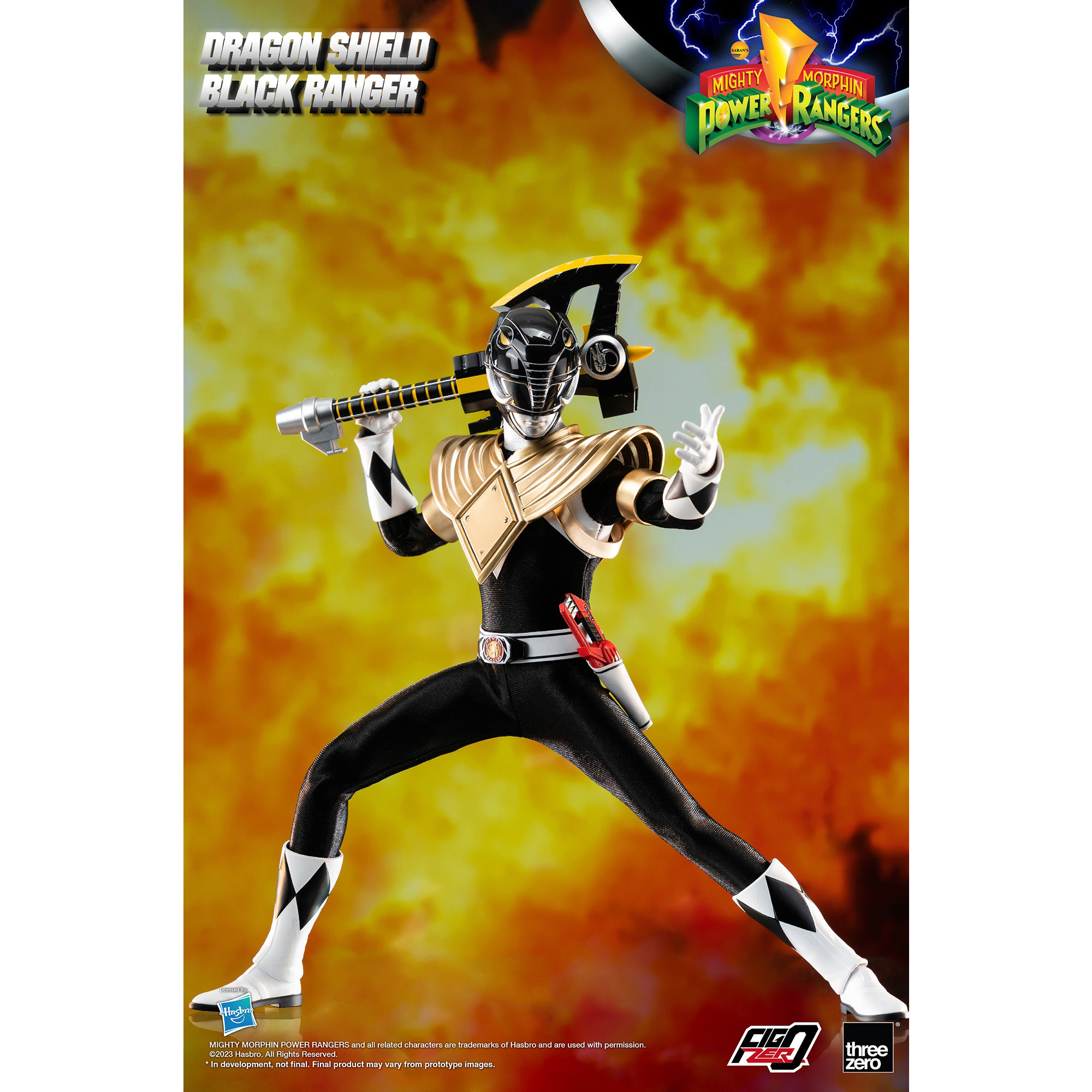 Mighty Morphin Power Rangers FigZero 1/6 Dragon Shield Black Ranger
