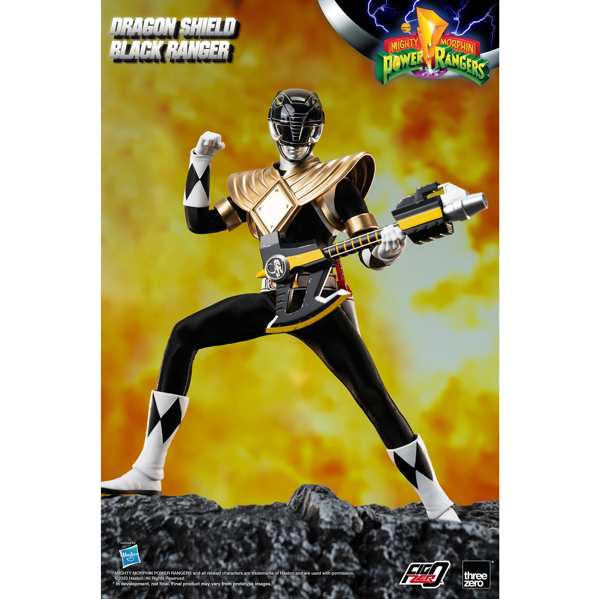 Mighty Morphin Power Rangers FigZero 1/6 Dragon Shield Black Ranger