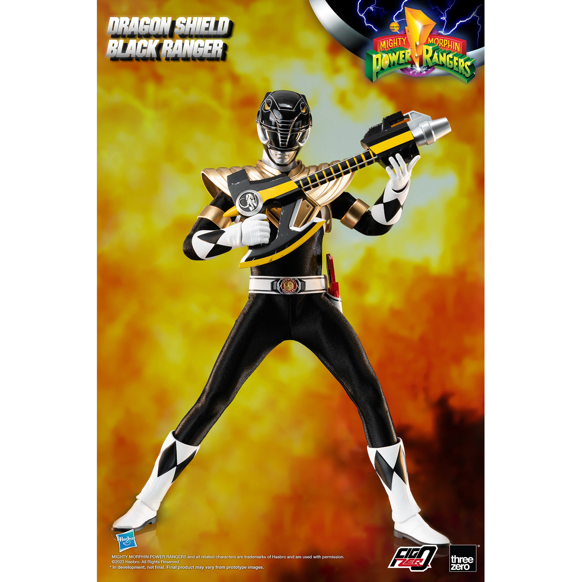 Mighty Morphin Power Rangers FigZero 1/6 Dragon Shield Black Ranger