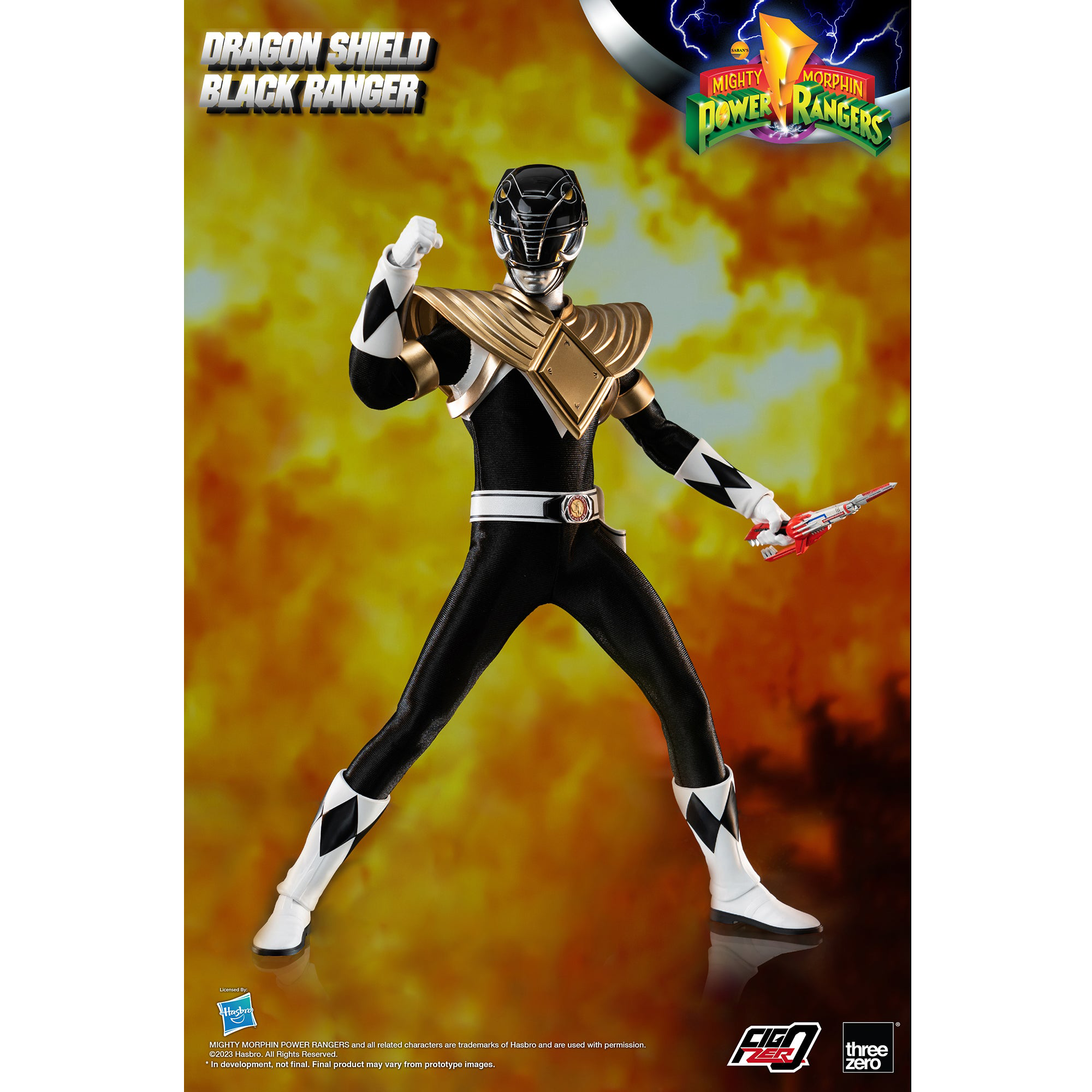 Mighty Morphin Power Rangers FigZero 1/6 Dragon Shield Black Ranger