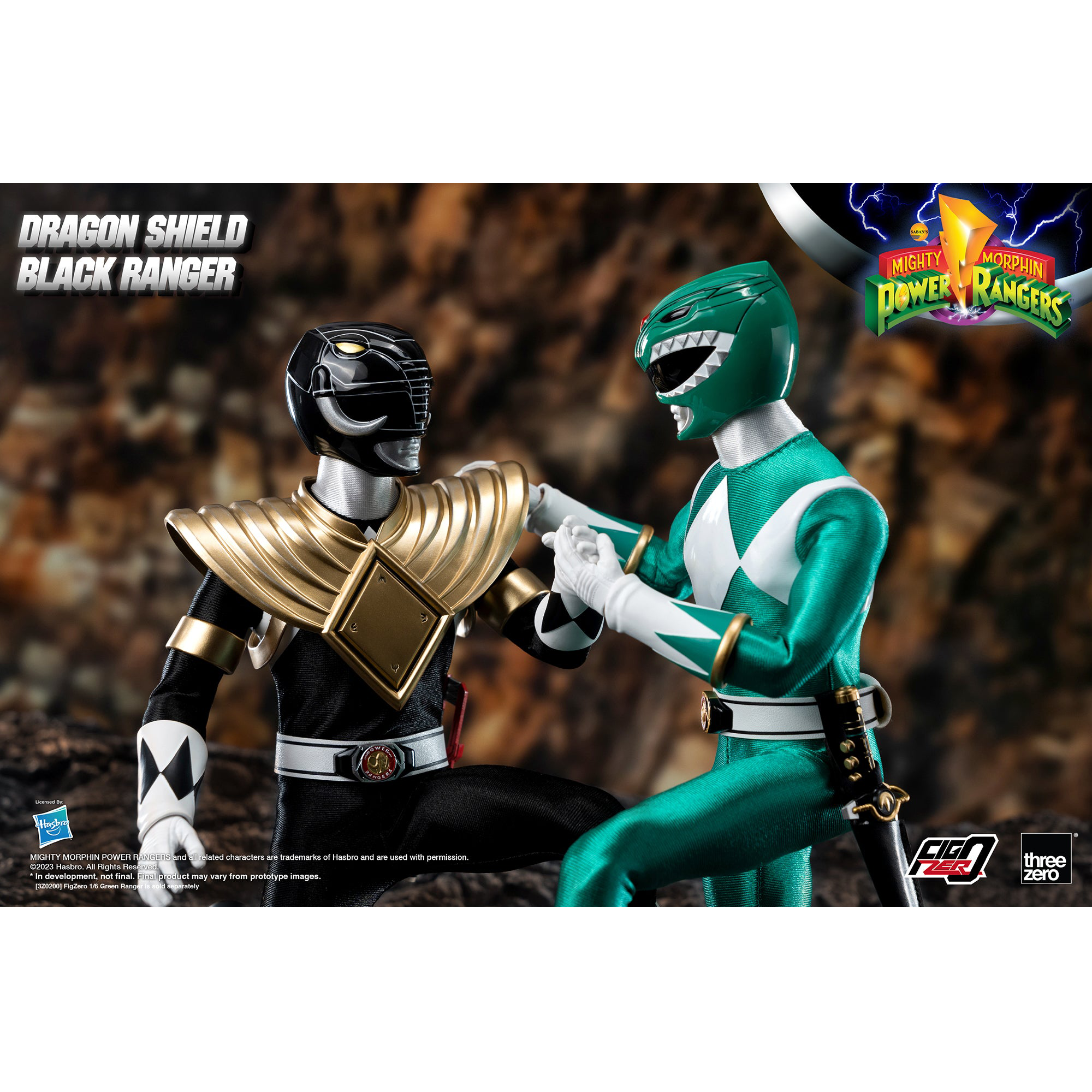Mighty Morphin Power Rangers FigZero 1/6 Dragon Shield Black Ranger