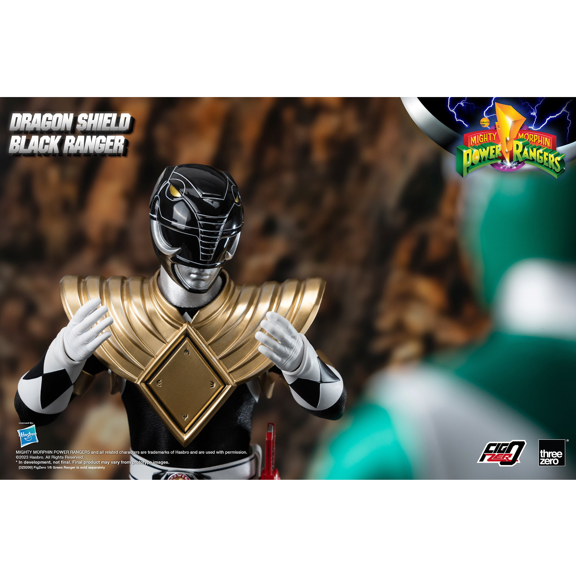 Mighty Morphin Power Rangers FigZero 1/6 Dragon Shield Black Ranger