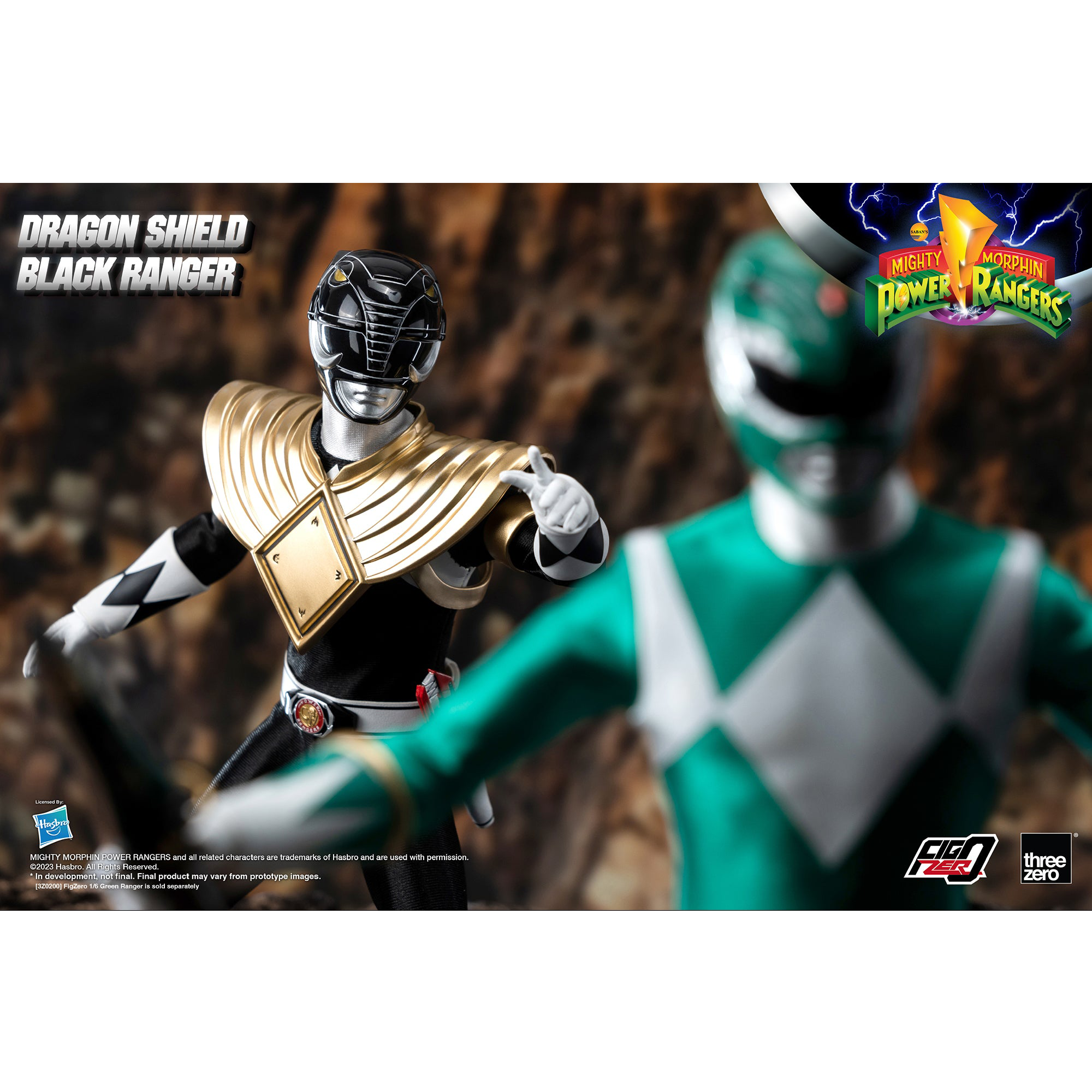 Mighty Morphin Power Rangers FigZero 1/6 Dragon Shield Black Ranger