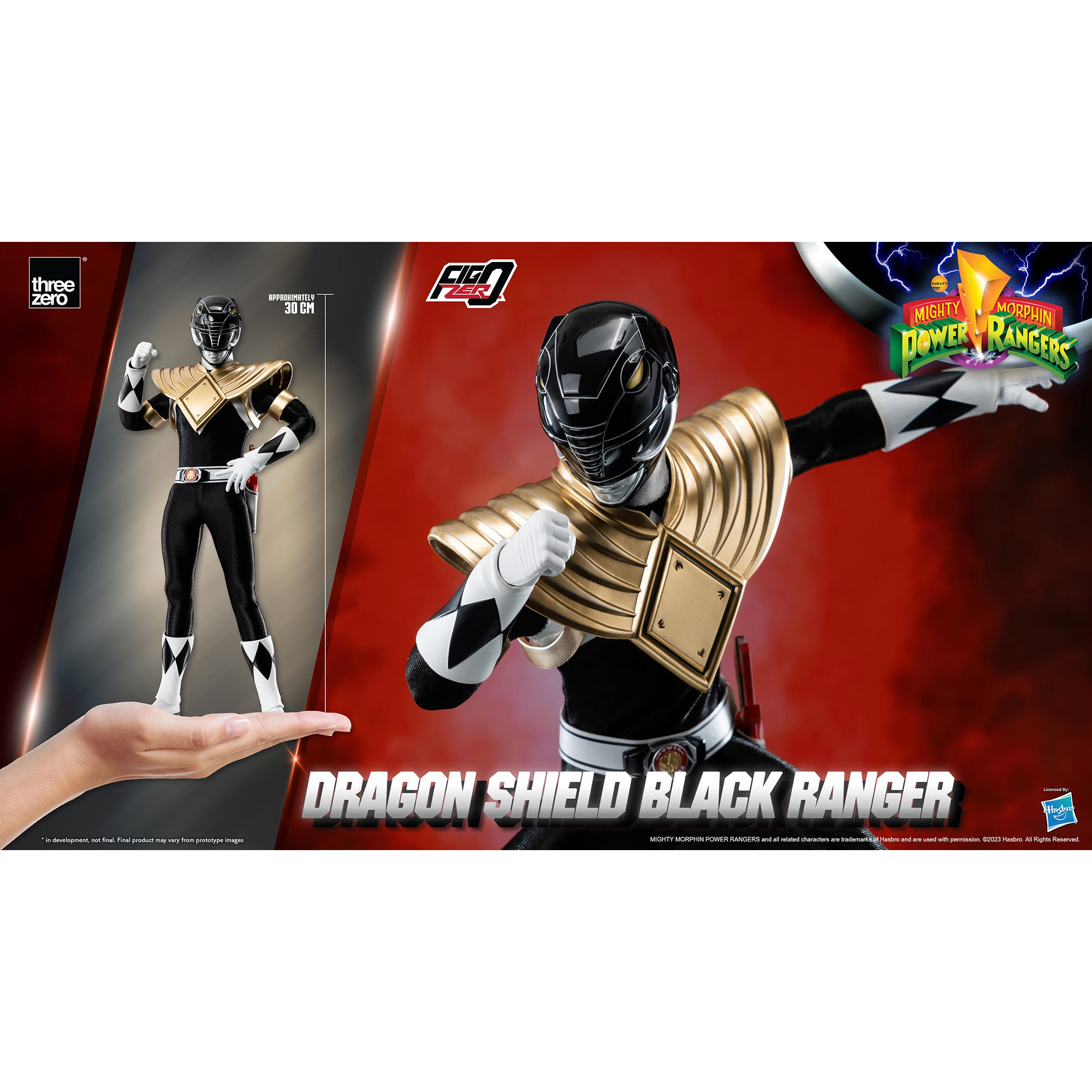 Mighty Morphin Power Rangers FigZero 1/6 Dragon Shield Black Ranger